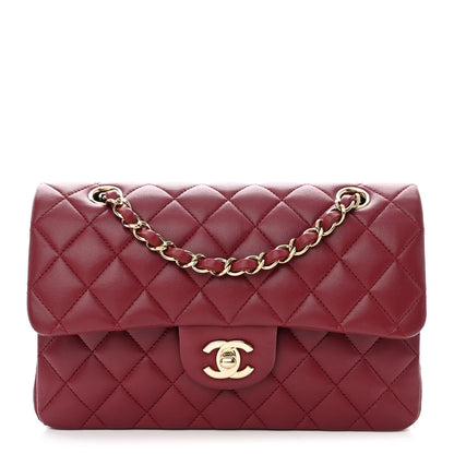 Chanel Lambskin Quilted Small Double Flap Burgundy 1 of 11
