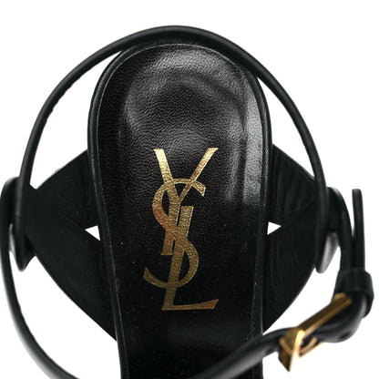 Saint Laurent Calfskin Tribute 105 Platform Sandals 35 Black 7 of 9