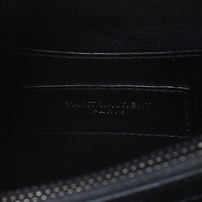 Saint Laurent Sheepskin Matelasse Chevron Patchwork Monogram Medium College Bag Black 8 of 17