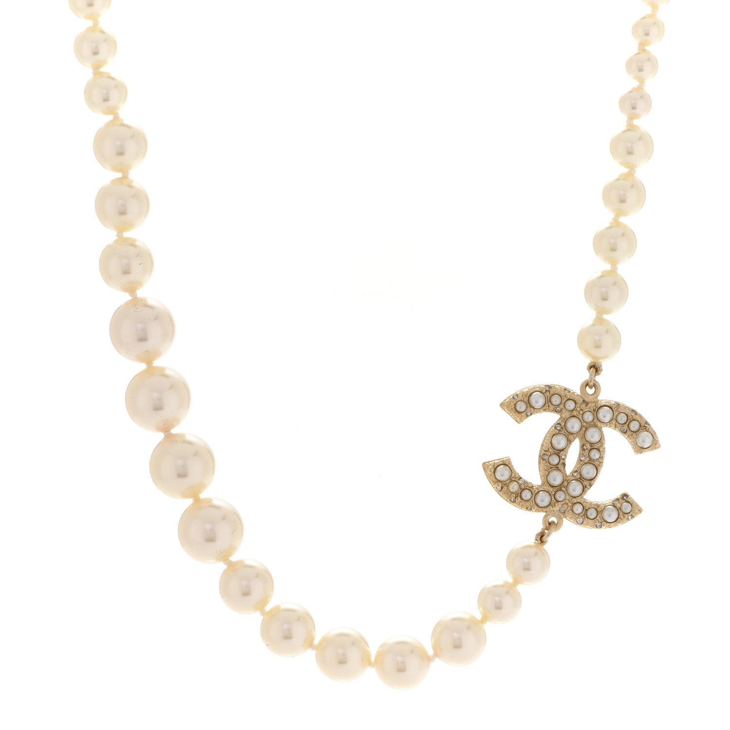 Chanel Pearl CC 100th Anniversary Necklace Light Gold 1 of 6