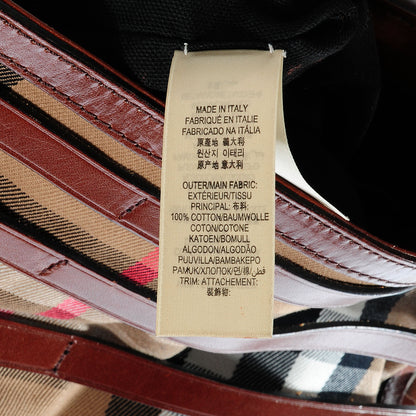 Burberry House Check Bridle Calfskin Small Dutton Hobo Dark Tan 9 of 11