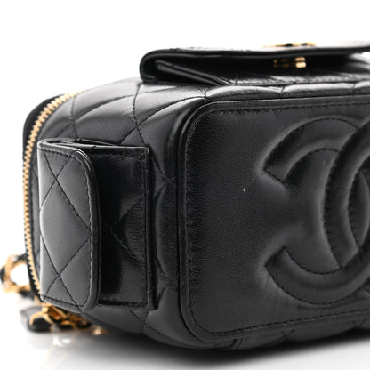 Chanel Lambskin Quilted Polly Pocket East West Top Vanity With Chain Black 9 of 10
