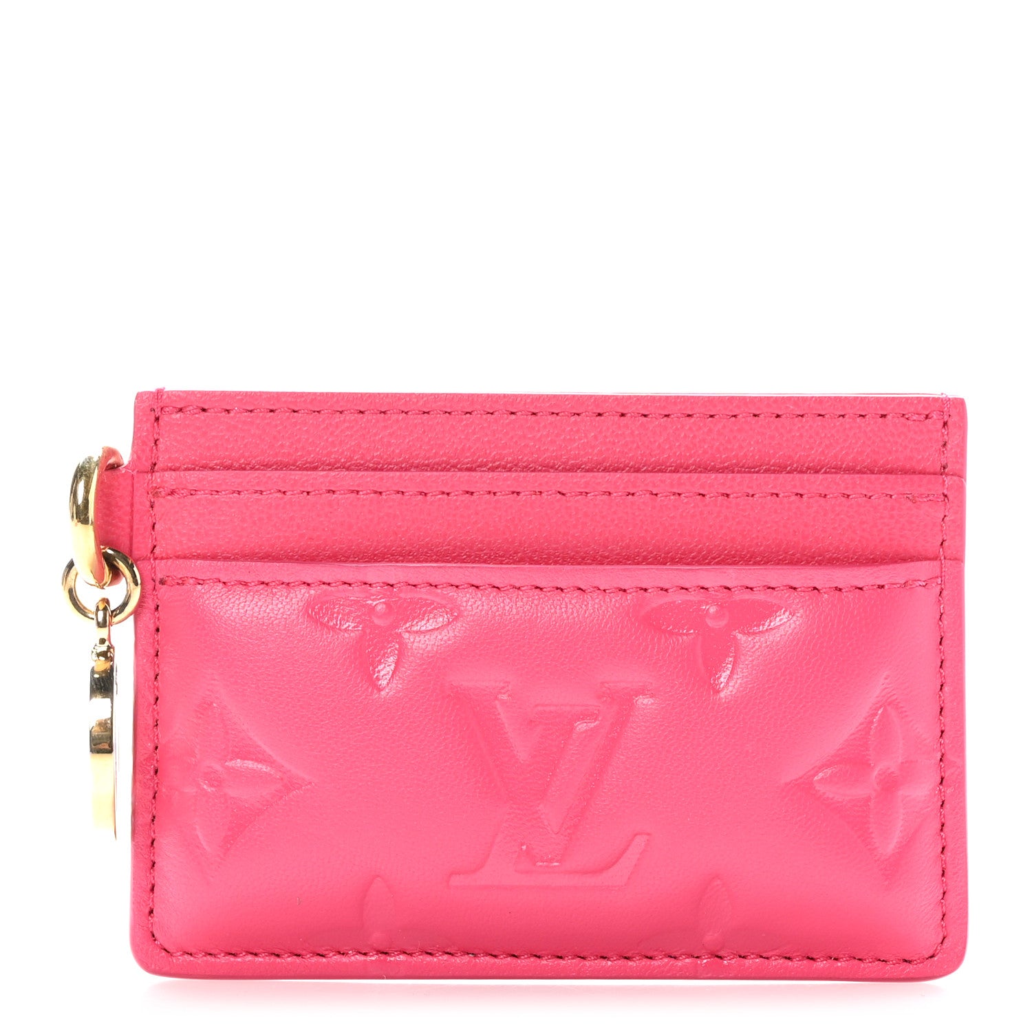 Louis Vuitton Lambskin Embossed Monogram Coussin Card Holder Bougainvillier 1 of 7