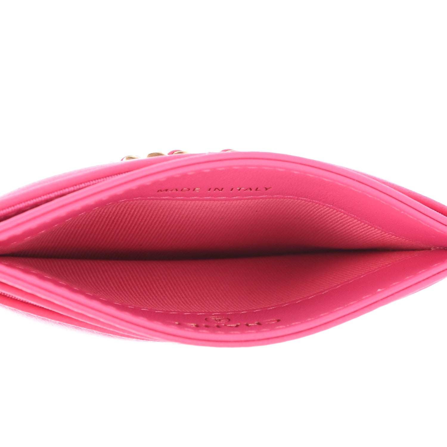 Chanel Lambskin Quilted Chanel 19 Card Holder Dark Pink 4 of 7