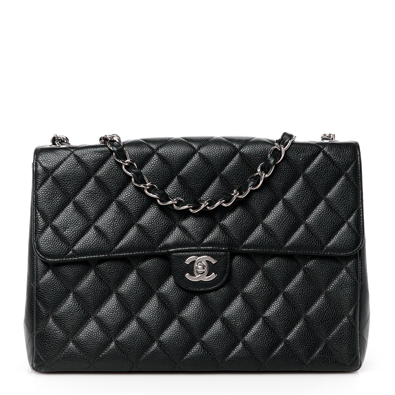 Chanel Caviar Jumbo Single Flap Black 1 of 14
