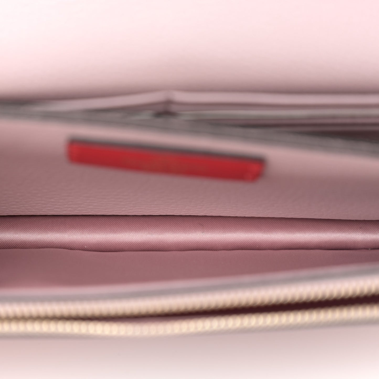 Pebbled Calfskin Rockstud Flap Wallet On Chain Water Lilac