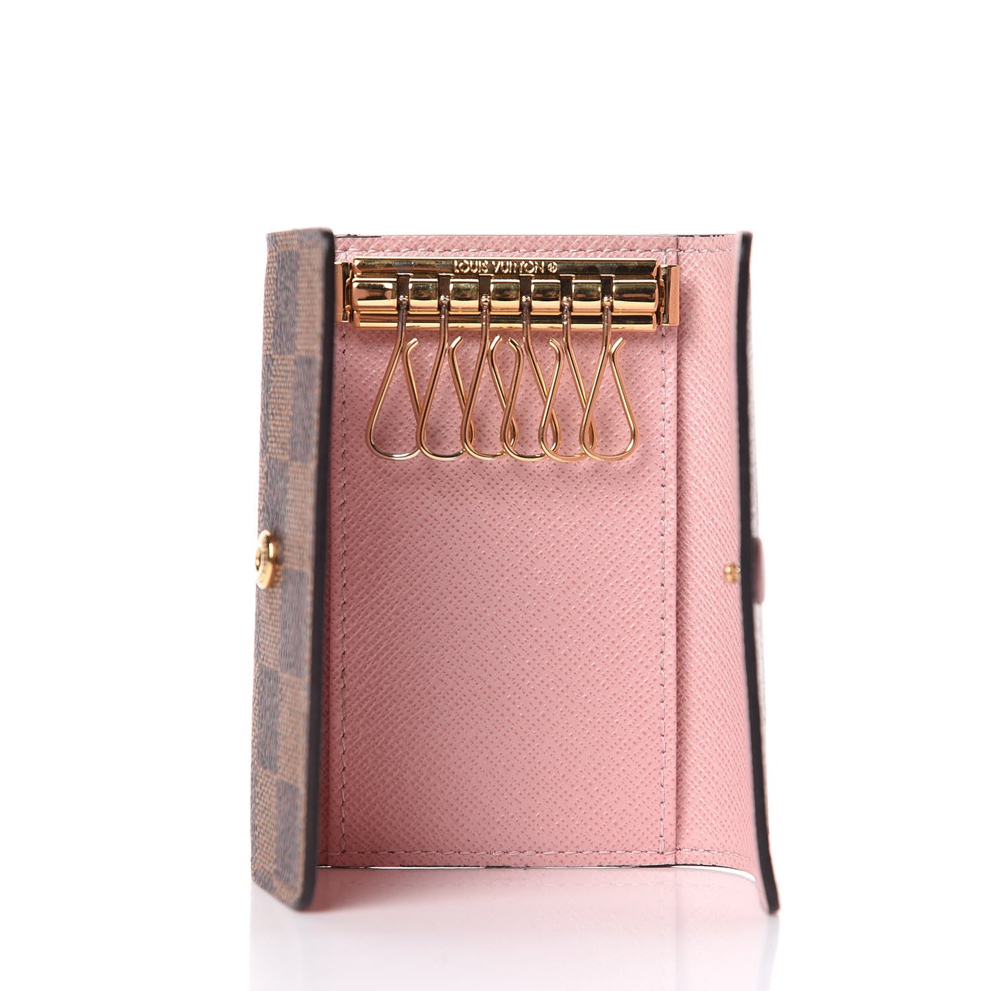 Damier Ebene Multicles 6 Key Holder Rose Ballerine