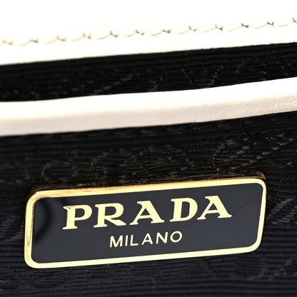 Prada Saffiano Soft Calfskin Chain Shoulder Bag White 6 of 9