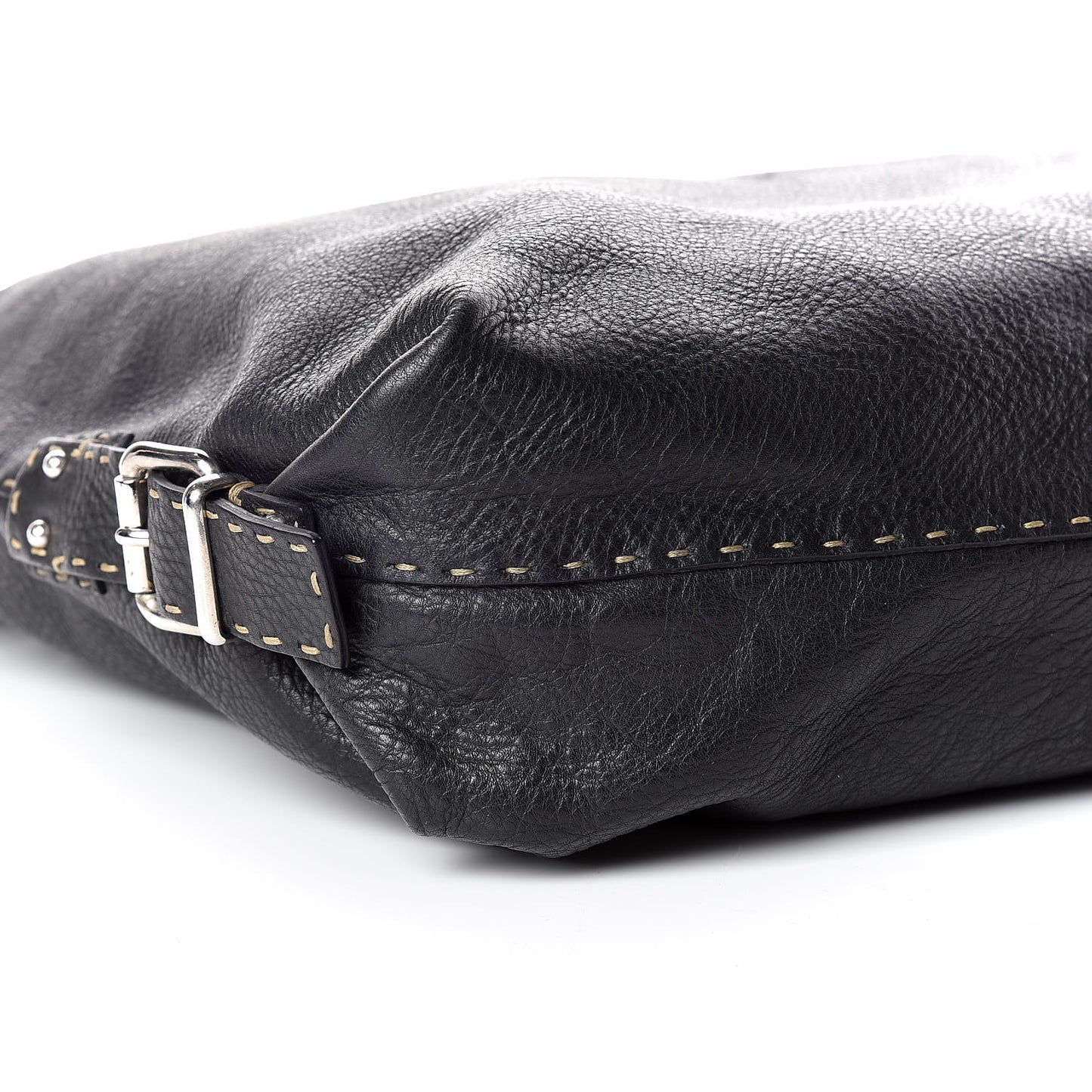 Calfskin Romano Large Selleria Hobo Black