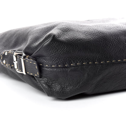Fendi Calfskin Romano Large Selleria Hobo Black 5 of 14