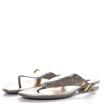 Louis Vuitton Vernis No Doubt Thong Sandals 39 Gris Art Deco 3 of 13