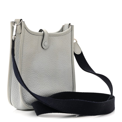 Hermes Taurillon Clemence Amazone Evelyne TPM Bleu Pale Indigo 3 of 17