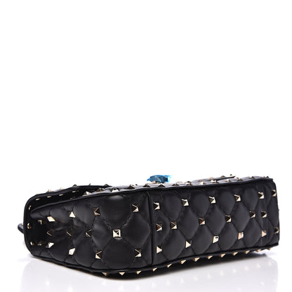 Valentino Garavani Lambskin Small Rockstud Spike Shoulder Bag Black 3 of 7