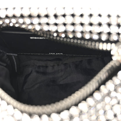Alexander Wang Mesh Crystal Rhinestone Mini Heiress Pouch Black Silver 5 of 11