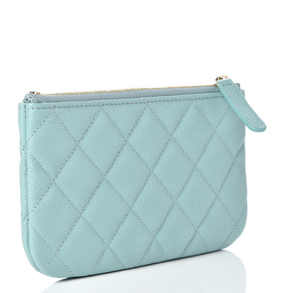 Chanel Caviar Quilted Small Cosmetic Case Light Blue 3 of 8