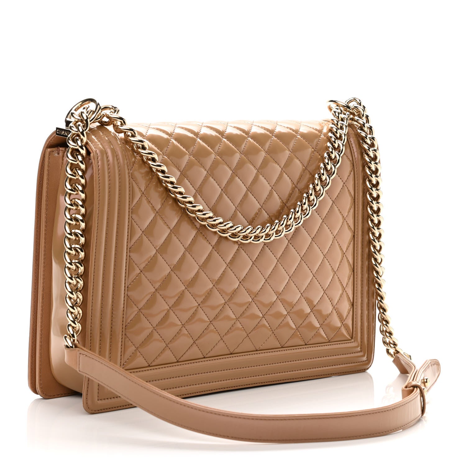 Chanel Glazed Calfskin Quilted Large Boy Flap Beige 2 of 14