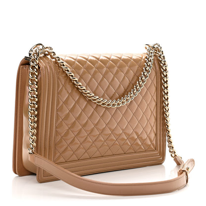 Chanel Glazed Calfskin Quilted Large Boy Flap Beige 2 of 14