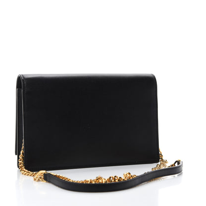 Saint Laurent Smooth Calfskin Classic Monogram Kate Tassel Chain Wallet Black 3 of 10