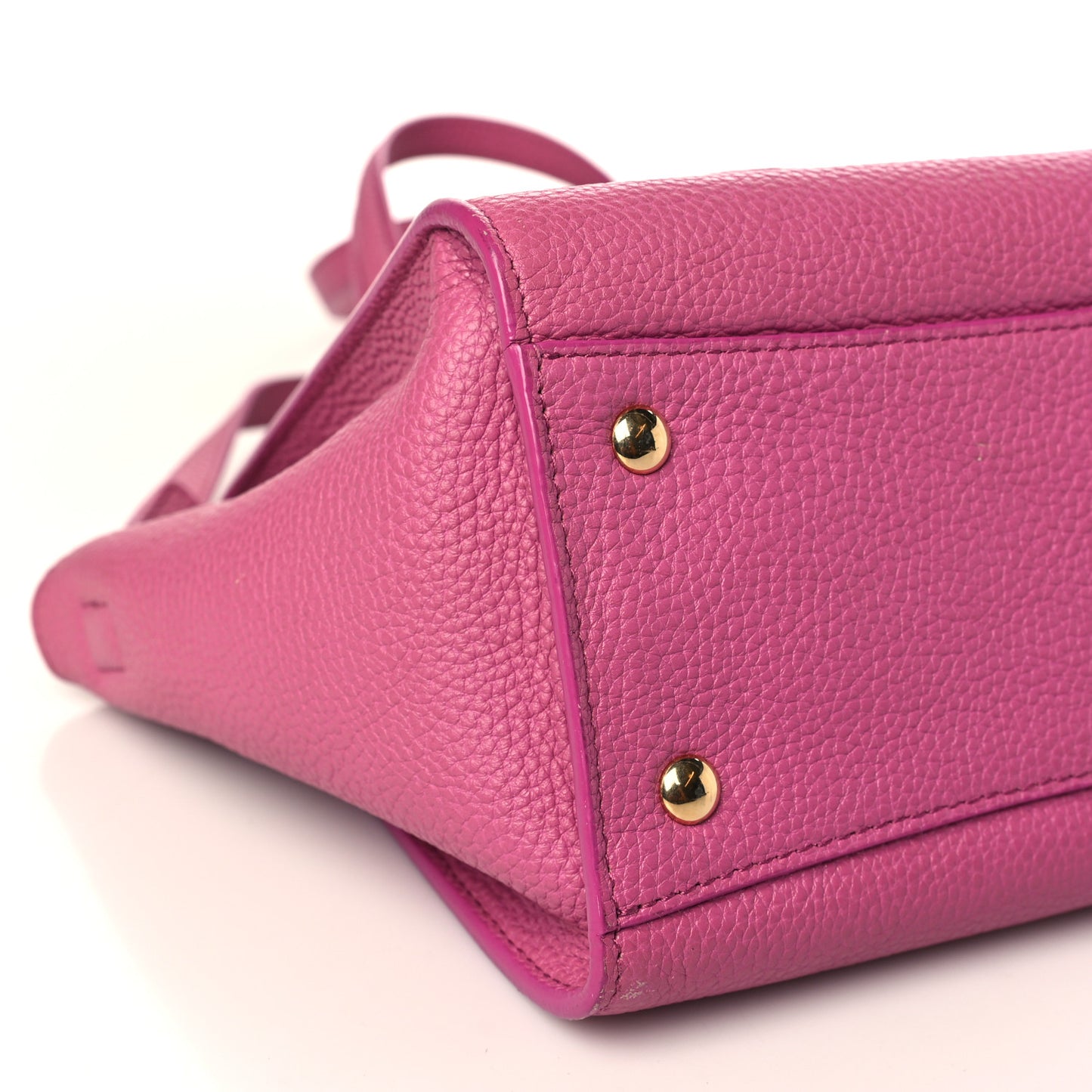 Hammered Calfskin Double Handle Small Amy Tote Pink