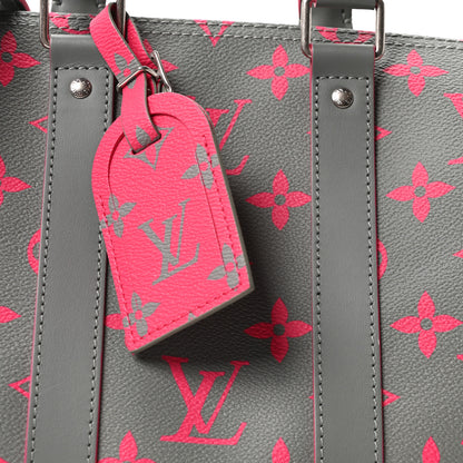 Louis Vuitton Monogram Surplus Keepall Bandouliere 35 Kahki Green Grey Pink 7 of 9