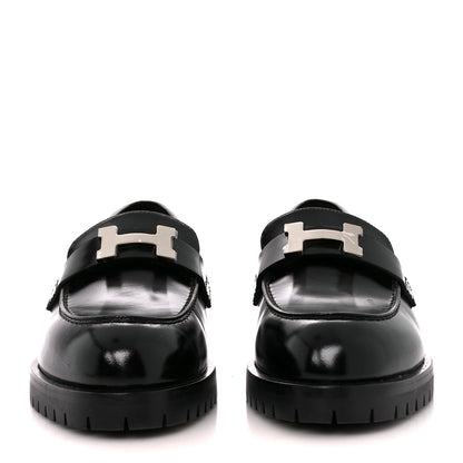 Hermes Calfskin Womens Faubourg Loafers 37 Black 2 of 10