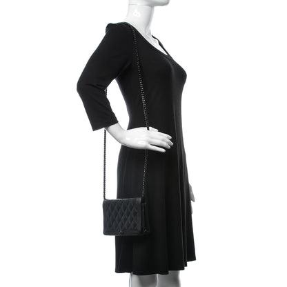Chanel Lambskin Quilted Boy Wallet On Chain WOC So Black 2 of 12