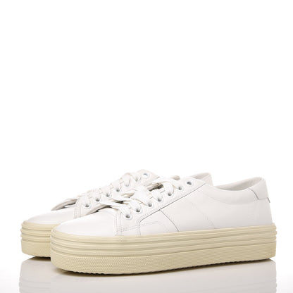 Saint Laurent Calfskin Court Sneakers 37 White 3 of 10