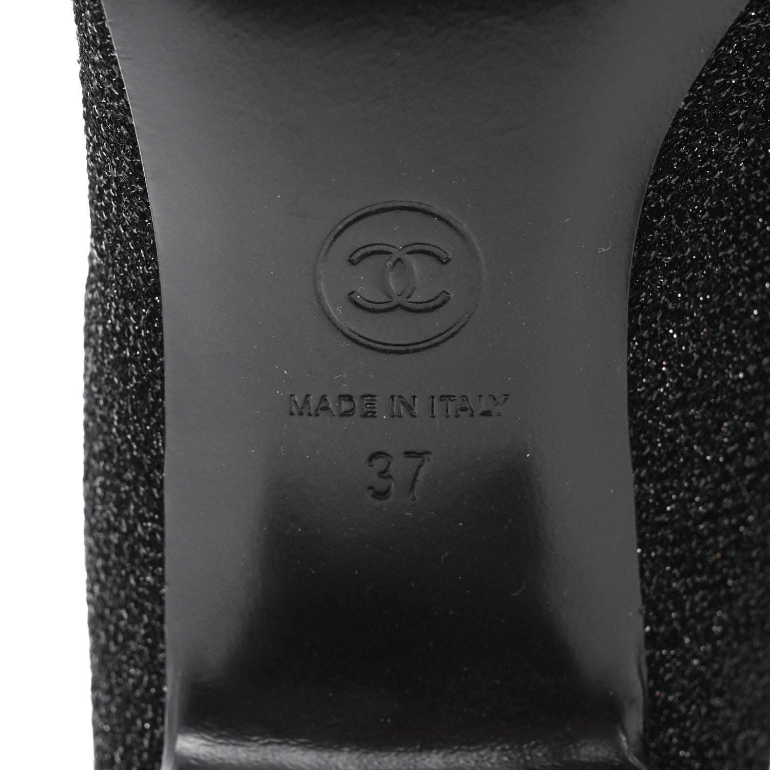 Chanel Glitter Patent Cap Toe High Boots 37 Black 8 of 8