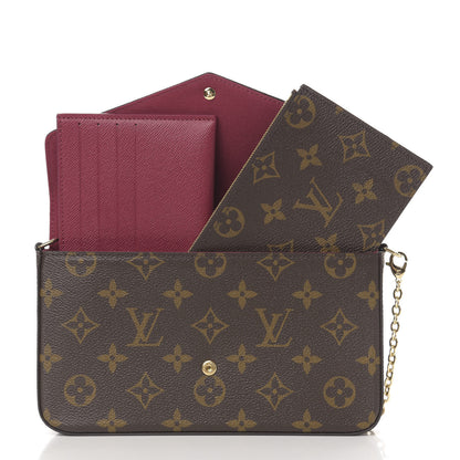 Louis Vuitton Monogram Pochette Felicie Chain Wallet Fuchsia 9 of 10