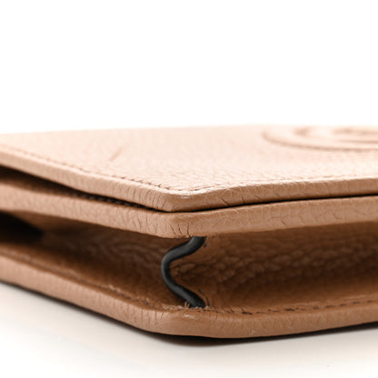 Gucci Pebbled Calfskin Soho Wallet On Chain Camelia 7 of 9