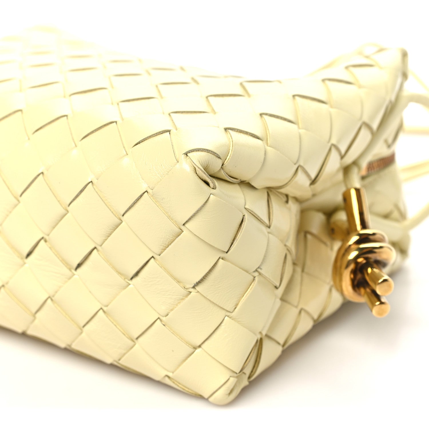 Bottega Veneta Polished Nappa Intrecciato Knot Small Loop Camera Bag Zest Washed 9 of 10