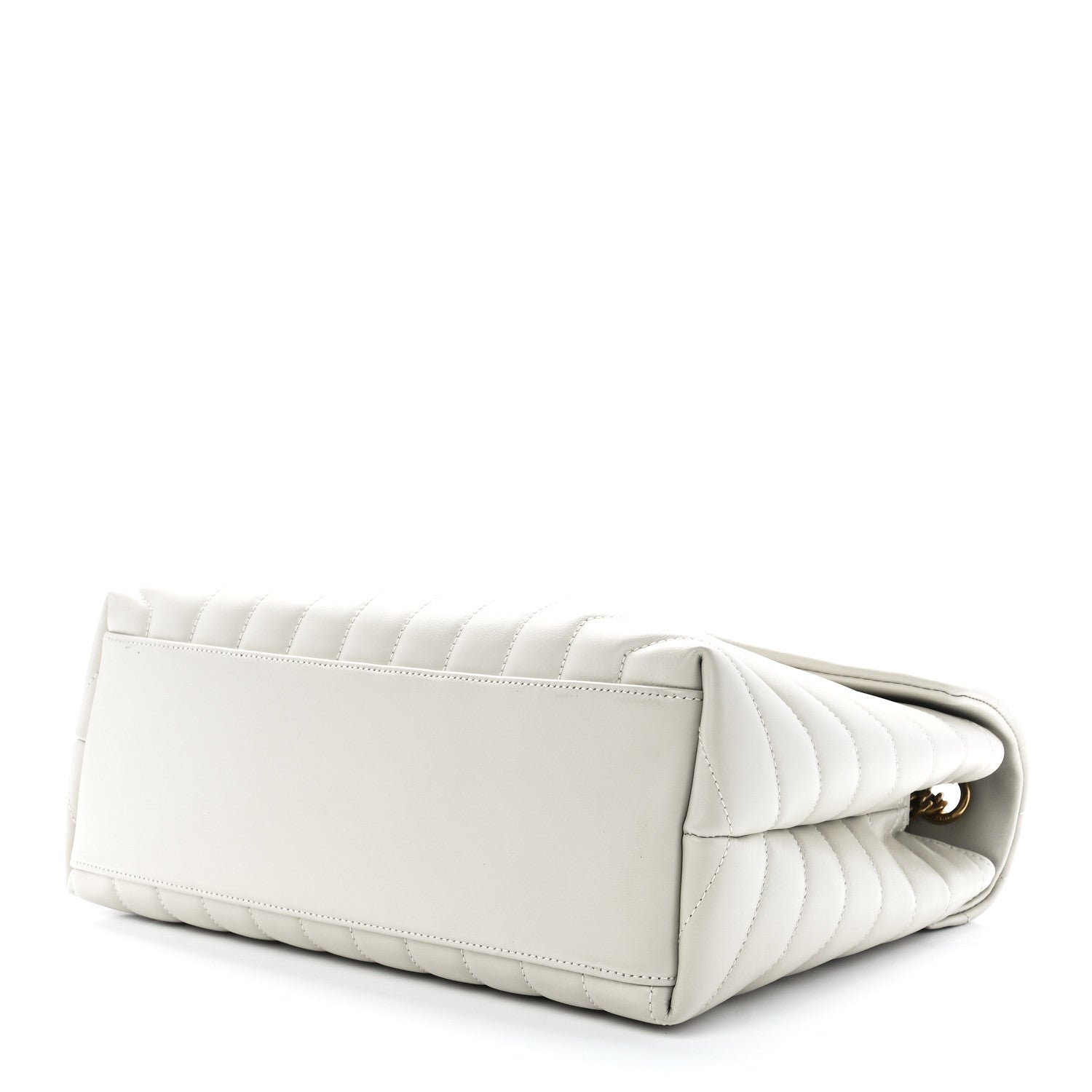 Saint Laurent Calfskin Y Quilted Monogram Medium Loulou Chain Satchel Blanc Vintage 10 of 12