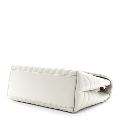 Saint Laurent Calfskin Y Quilted Monogram Medium Loulou Chain Satchel Blanc Vintage 10 of 12