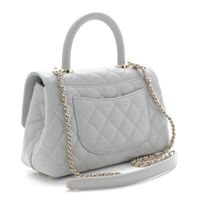 Chanel Caviar Quilted Mini Coco Handle Flap Light Grey 3 of 11