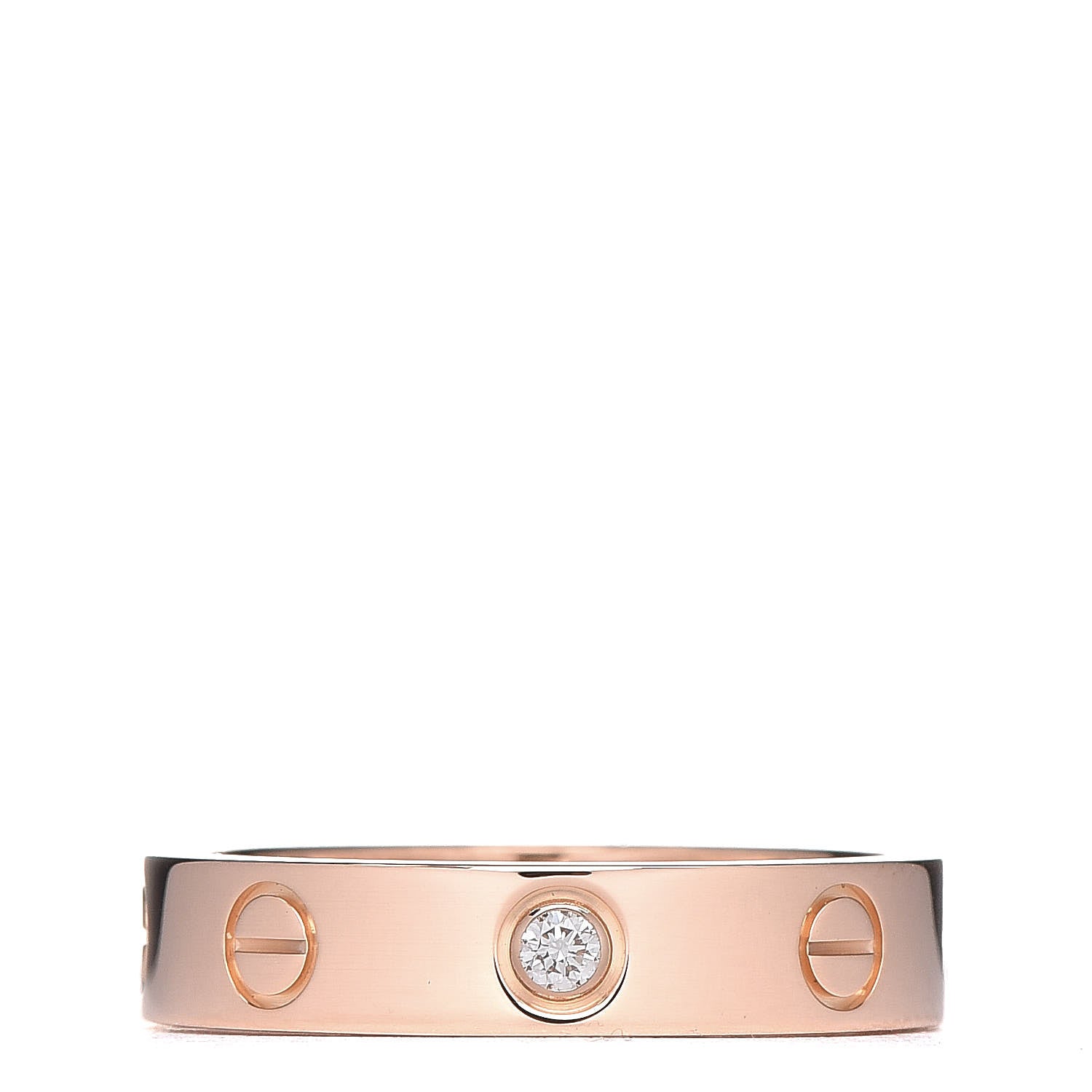 Cartier 18K Pink Gold Diamond 4mm LOVE Wedding Band Ring 50 5.25 1 of 5