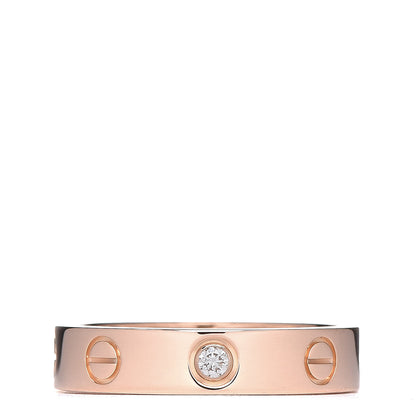 Cartier 18K Pink Gold Diamond 4mm LOVE Wedding Band Ring 50 5.25 1 of 5