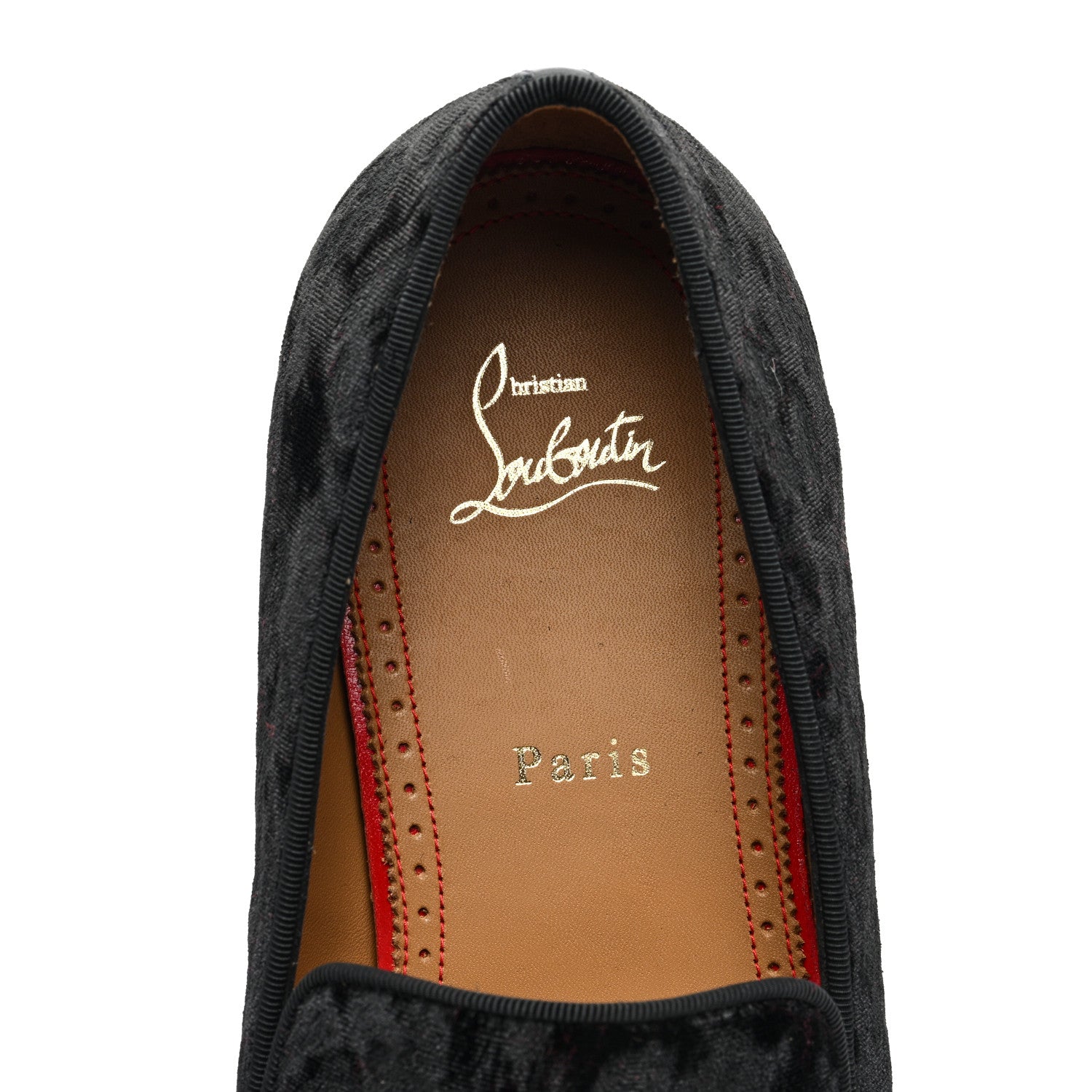 Christian Louboutin Velvet Jacquard Mens Captain Colonnaki Leopard Flat Loafers 44 Black 7 of 8