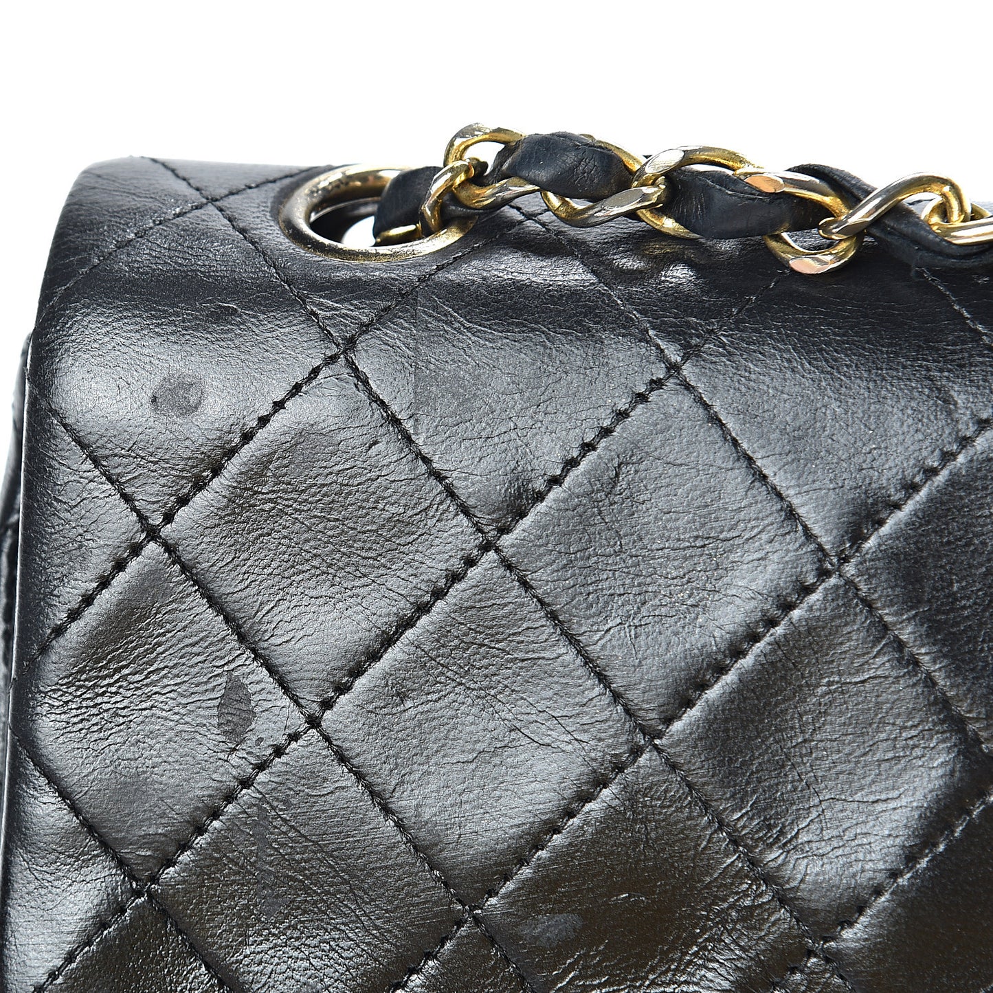 Lambskin Quilted Small Double Flap Black