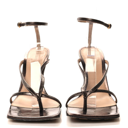 Bottega Veneta Metallic Lambskin Stretch Multi Strap 90mm Sandals 39.5 Fondant 2 of 9