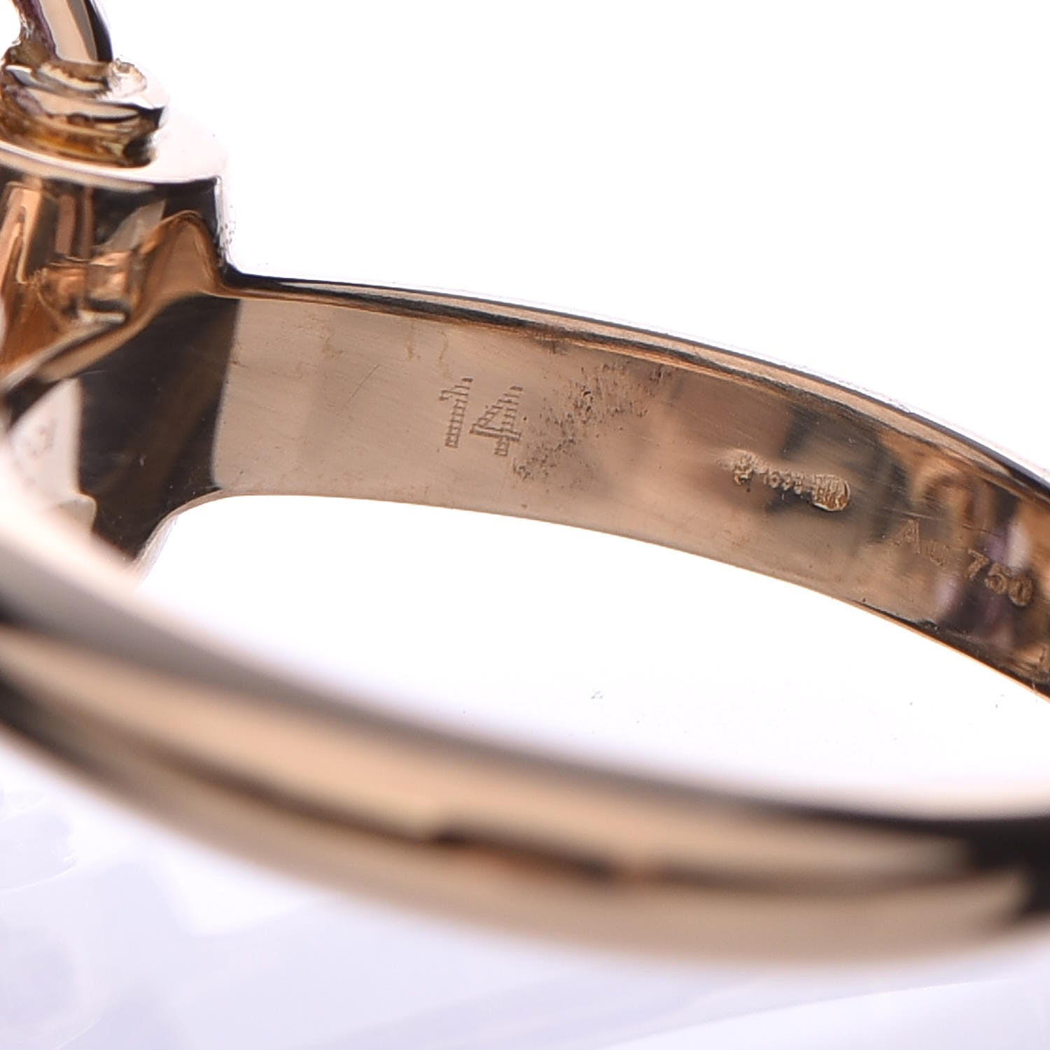Gucci 18K Yellow Gold Amethyst Horsebit Cocktail Ring 54 6.75 7 of 7