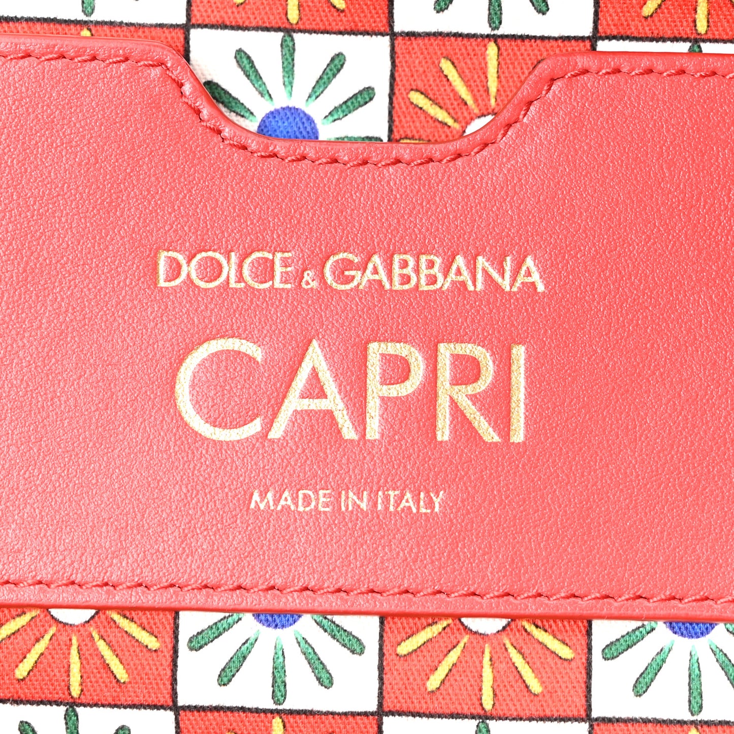 Canvas Snakeskin Carretto Print Capri Tote Red Multicolor