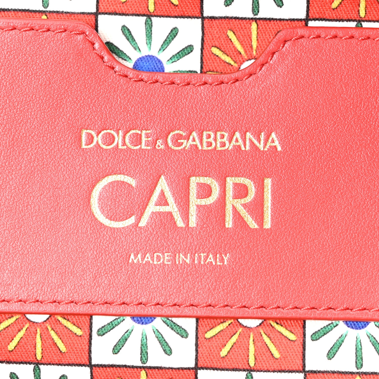 Dolce & Gabbana Canvas Snakeskin Carretto Print Capri Tote Red Multicolor 6 of 9