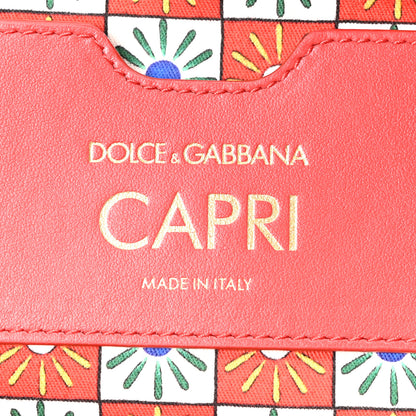 Dolce & Gabbana Canvas Snakeskin Carretto Print Capri Tote Red Multicolor 6 of 9