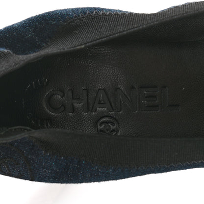 Chanel Denim Patent CC Elastic Stretch Pumps 38.5 Blue Black 7 of 8