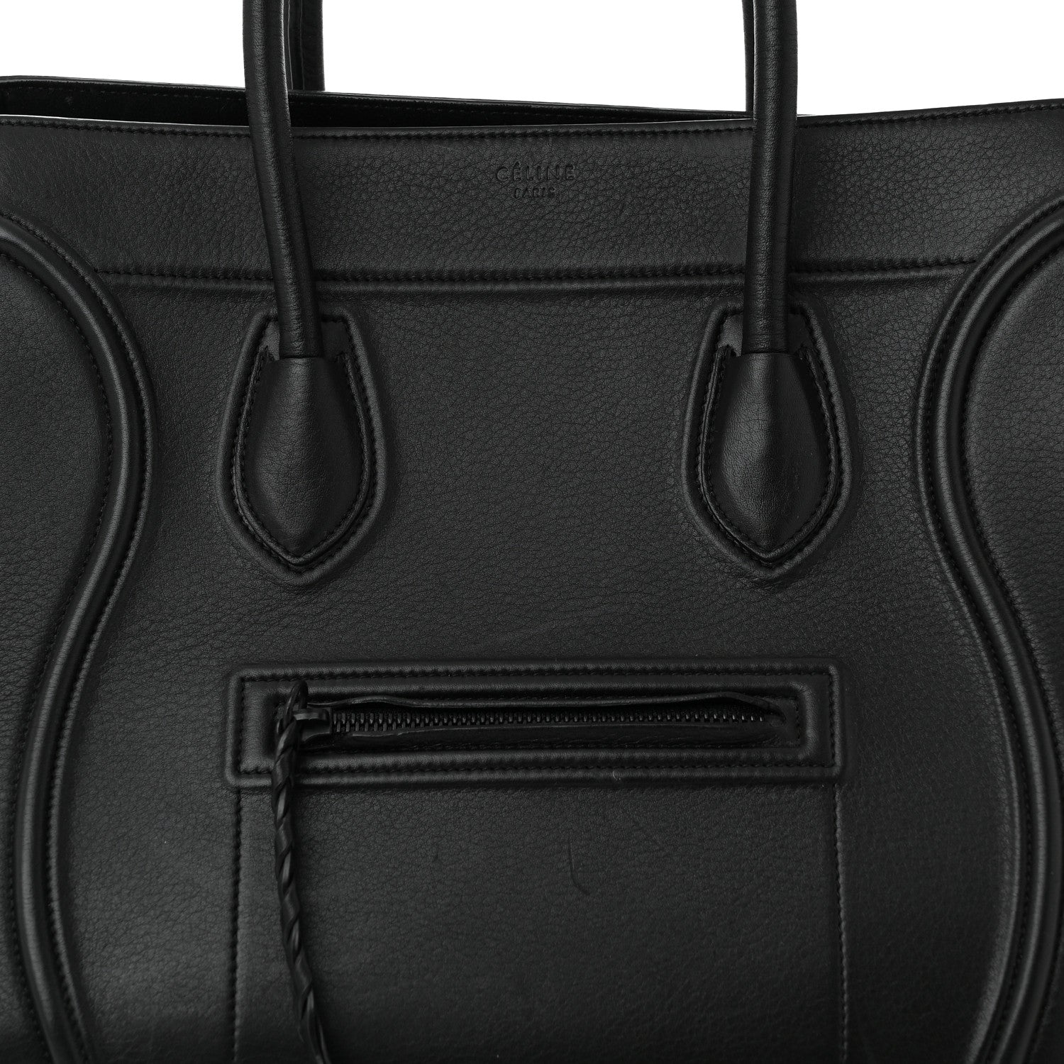 Celine Grained Calfskin Medium Phantom Luggage Black 9 of 12