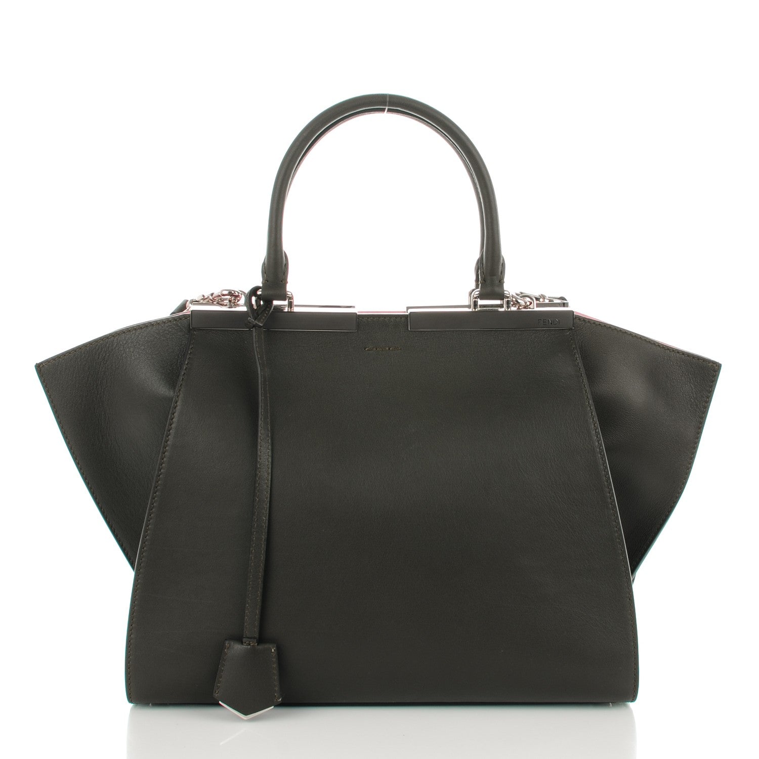 Fendi Vitello Dolce Marmol Shiny Nappa Petite 3Jours Tote Verde Prato 9 of 16