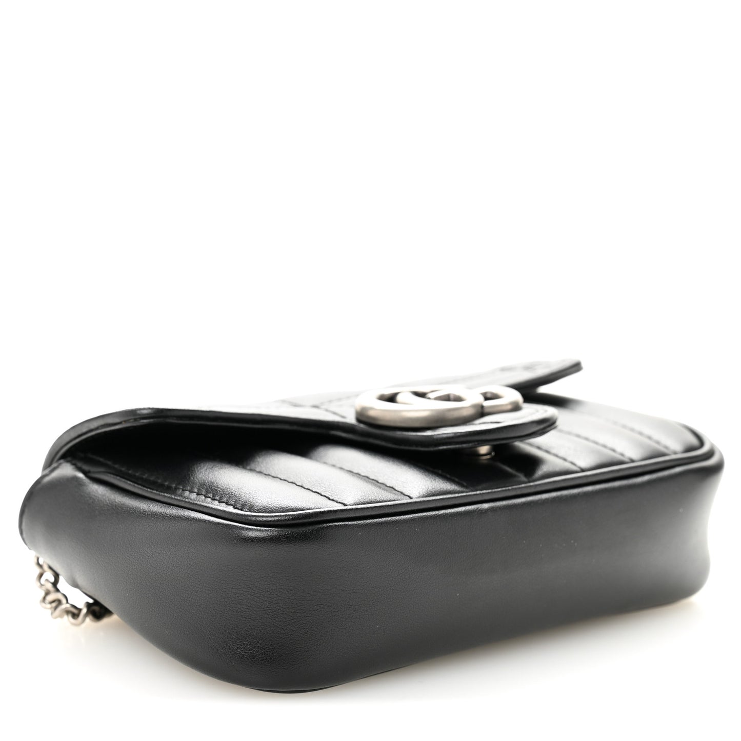 Calfskin Matelasse Aria Super Mini GG Marmont Shoulder Bag Black Black