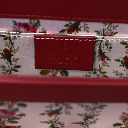 Gucci Calfskin Lisse Cornice Crystal Mini Thiara Top Handle Bag Cerise Red Gold Multicolor 6 of 9