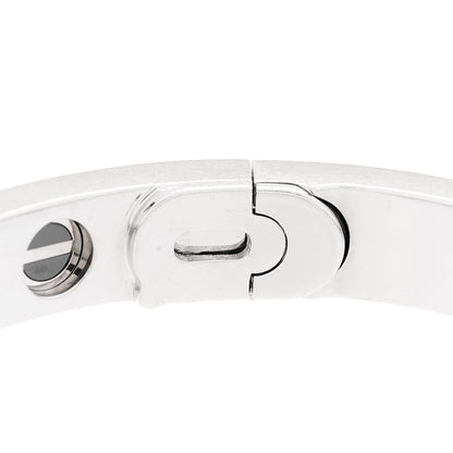 Cartier 18K White Gold Diamond Ceramic LOVE Paved Bracelet 17 8 of 9