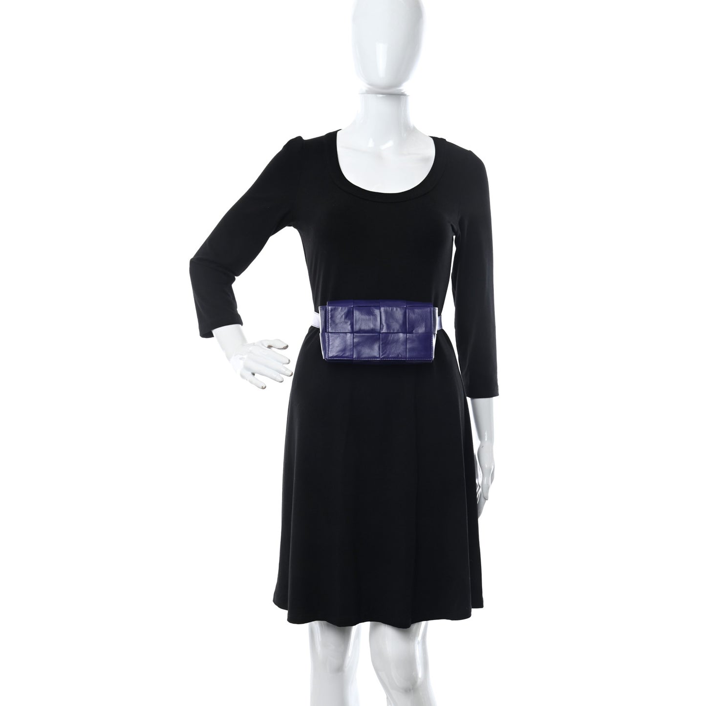 Paper Calfskin Intrecciato Cassette Belt Bag Purple